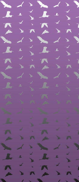 Fiona's Flying Bird Wall Mural - Purple and Silver Mylar - Patte