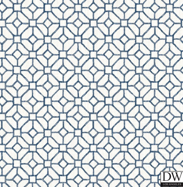 Gigi Navy Geometric Wallpaper