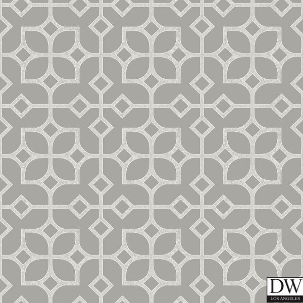 Maze Light Grey Tile Wallpaper