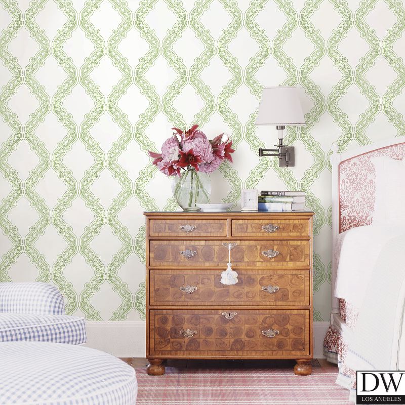 Harmony Green Ogee Wallpaper