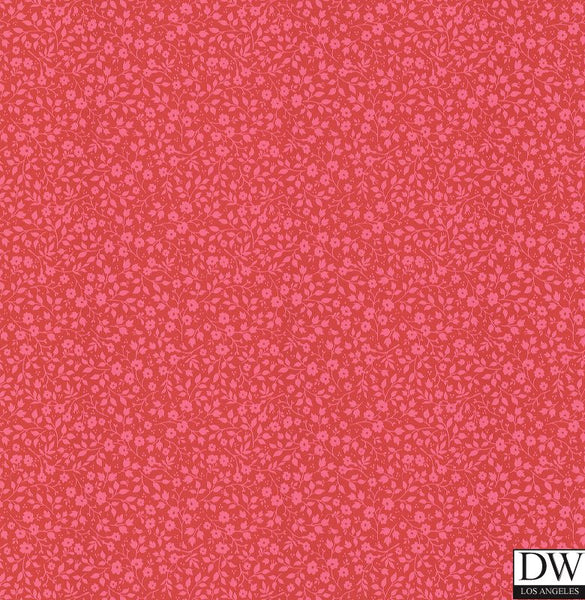 Gretel Red Floral Meadow Wallpaper