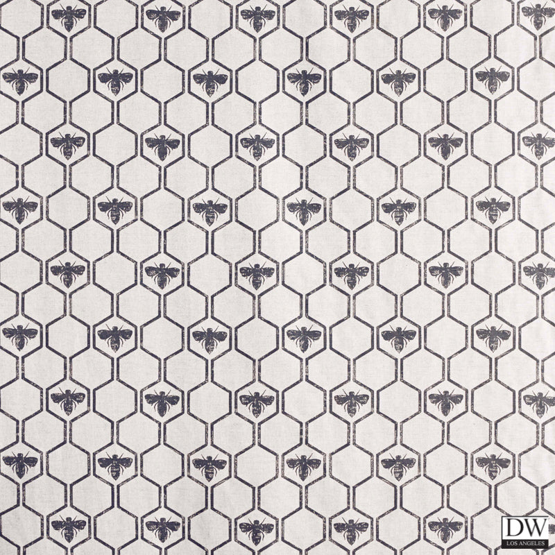 Honey Bees Fabric - Charcoal