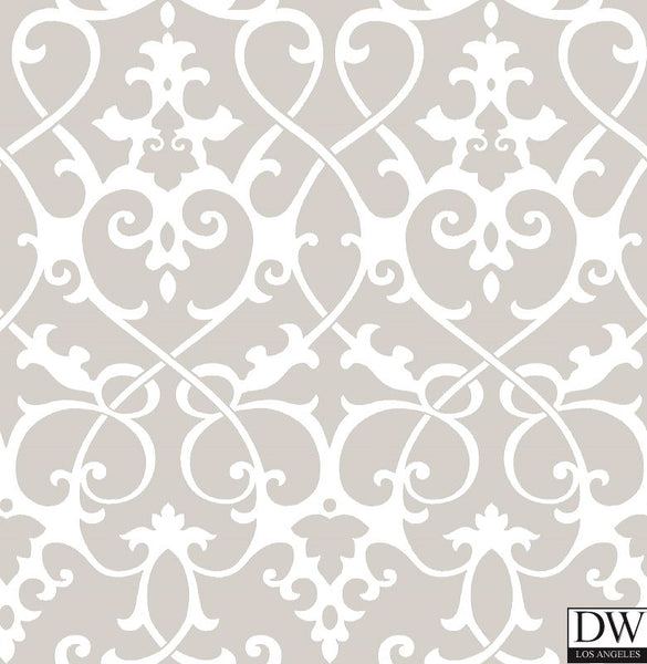 Axiom Taupe Ironwork Wallpaper