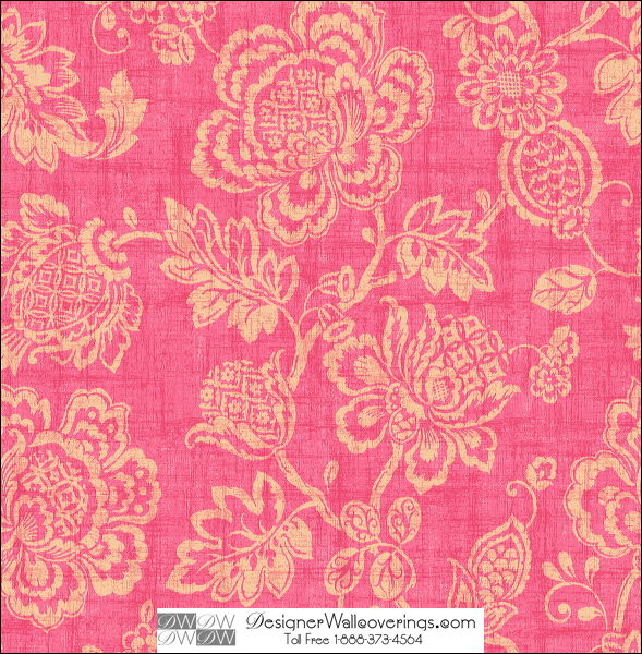 Chatham Damask Linen Flower Tone on Tone Wall Paper
