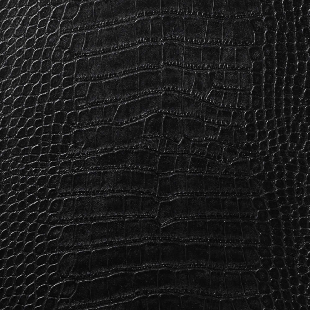 Vtg. Sturdy Genuine Black Embossed Leather -  Israel
