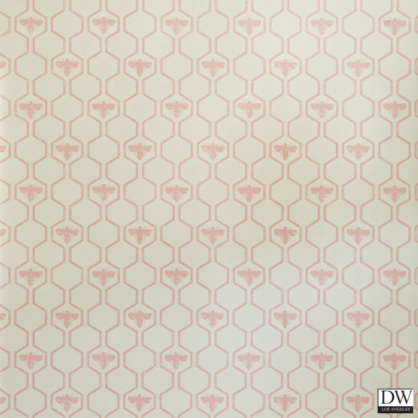 Honey Bees - Stone Cream - Wallpaper