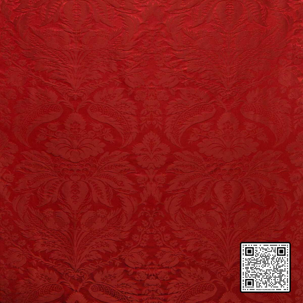  DAMASK PIERRE COTTON - 70%;SILK - 30% RED RED  UPHOLSTERY available exclusively at Designer Wallcoverings
