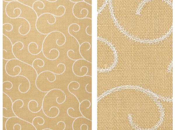 Elena's Embroisery Swirl on Jute Walls - Straw Natural