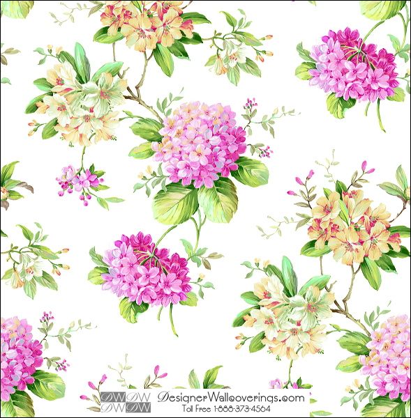 Ellingdale Damask Flower Blossoms Wall Paper