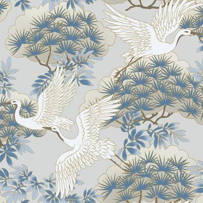 Sprig & Heron Wallpaper | Jeffrey Stevens