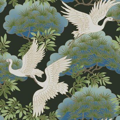 Sprig & Heron Wallpaper | Jeffrey Stevens