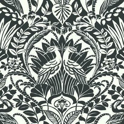 Egret Damask Wallpaper | Jeffrey Stevens