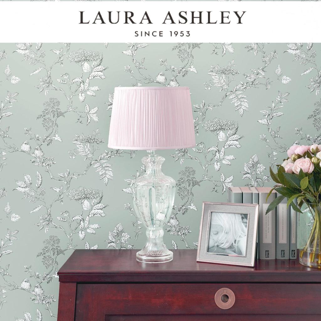 Laura Ashley Elderwood Duck Egg Wallpaper Available Exclusively at Designer Wallcoverings