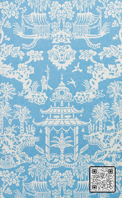  LHASA PAPER PAPER BLUE GREEN WHITE WALLCOVERING available exclusively at Designer Wallcoverings