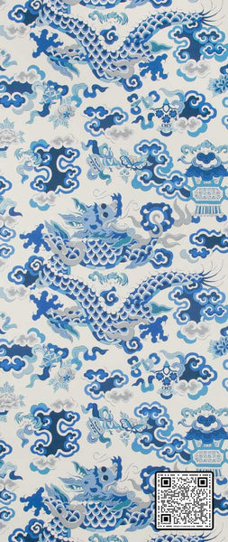  MING DRAGON CELLULOSE - 45%;BINDER - 20%;MINERAL FILLERS - 20%;POLYESTER - 15% BLUE BLUE  WALLCOVERING available exclusively at Designer Wallcoverings