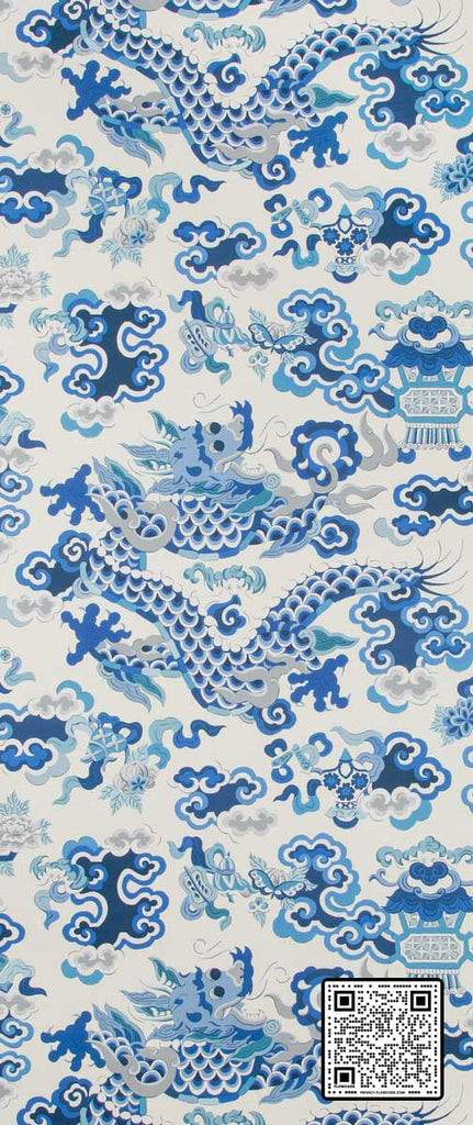  MING DRAGON CELLULOSE - 45%;BINDER - 20%;MINERAL FILLERS - 20%;POLYESTER - 15% BLUE BLUE  WALLCOVERING available exclusively at Designer Wallcoverings