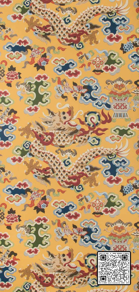  MING DRAGON CELLULOSE - 45%;BINDER - 20%;MINERAL FILLERS - 20%;POLYESTER - 15% MULTI YELLOW  WALLCOVERING available exclusively at Designer Wallcoverings