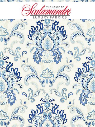 AVA DAMASK EMBROIDERY - PORCELAIN - Scalamandre Fabrics, Fabrics - 27164-001 at Designer Wallcoverings and Fabrics, Your online resource since 2007