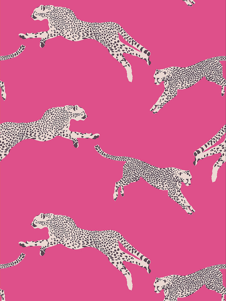 Sassy Pink Cheetah Print Wallpaper – Designer Wallcoverings and