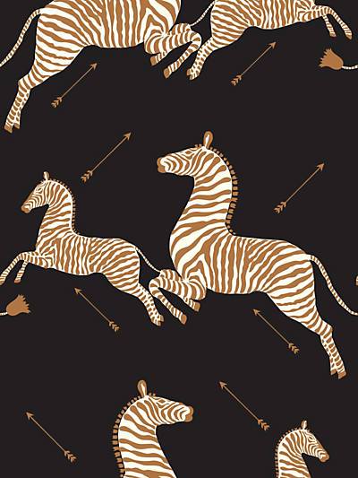 ZEBRAS - WALLPAPER - BLACK - SCALAMANDRE WALLPAPER - SC_0005WP81388M at Designer Wallcoverings and Fabrics, Your online resource since 2007