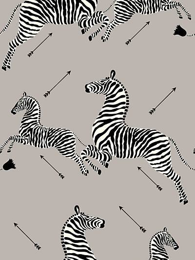 ZEBRAS - VINYL - SILVER - SCALAMANDRE WALLPAPER - SC_0010WP81388MV at Designer Wallcoverings and Fabrics, Your online resource since 2007