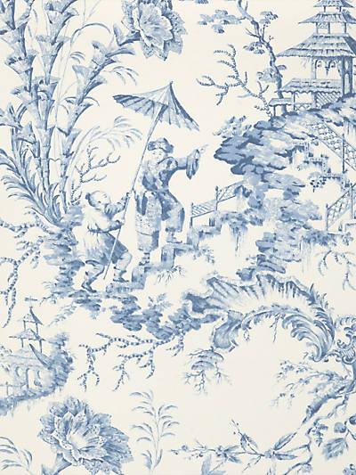 PILLEMENT TOILE - CHINA BLUE - SCALAMANDRE WALLPAPER - SC_0011WP81561 at Designer Wallcoverings and Fabrics, Your online resource since 2007