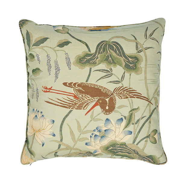 LOTUS GARDEN 22" PILLOW Aqua