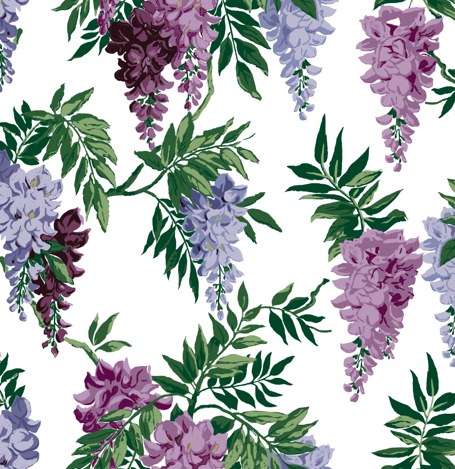 Wanda's Wandering Wisteria Authentic Vintage 1950's  Wallpapers