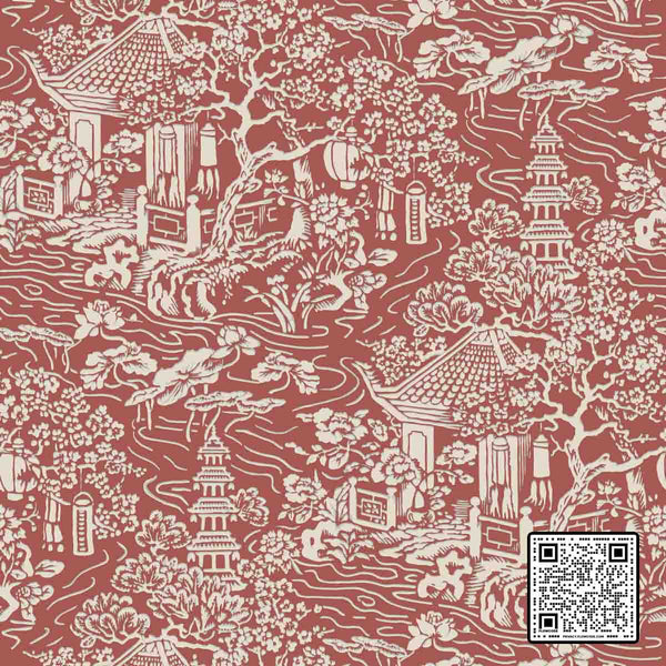  KRAVET DESIGN NON WOVEN RED IVORY  WALLCOVERING available exclusively at Designer Wallcoverings