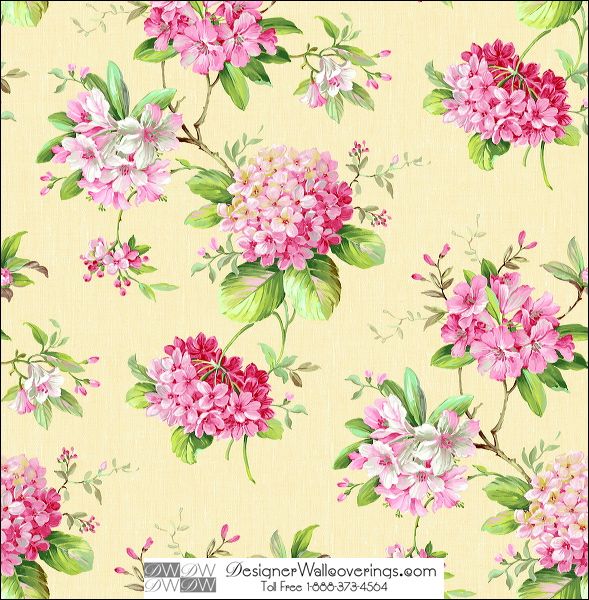 Ellingdale Damask Flower Blossoms Wall Paper