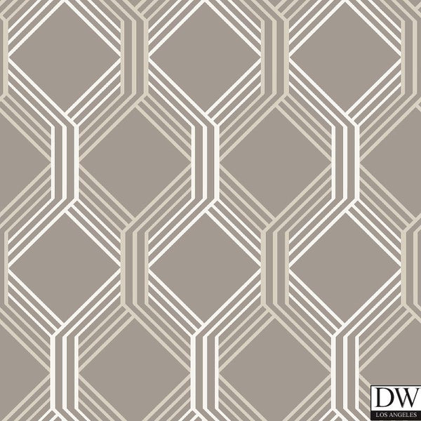 Linkage Brown Trellis Wallpaper