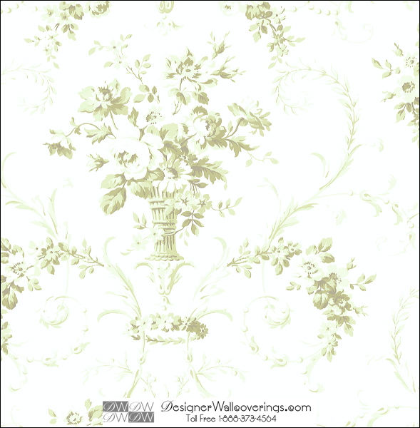 Dewsbury Damask Vase Flower Tone on Tone Wall Paper