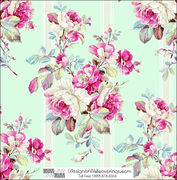 Buckingham Flower Stripe Wallpaper