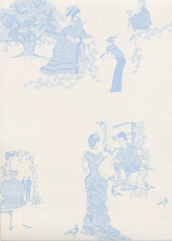 Promenade - City Toile de Joi Wallpaper -Wedgewood Blue