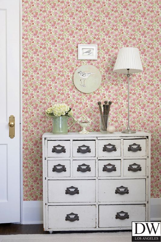 Elsie Pink Floral Wallpaper