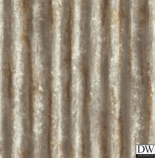 Corrugated Metal Rust Industrial Texture Wallpaper